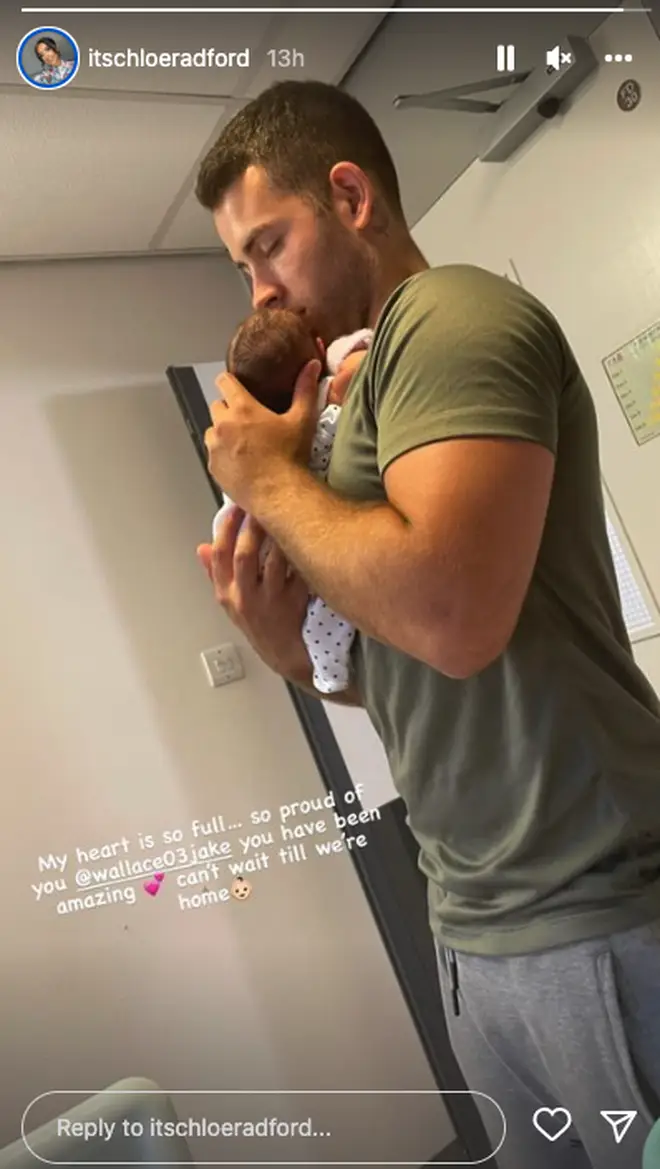 Chloe Radford welcomed her first child this weekend