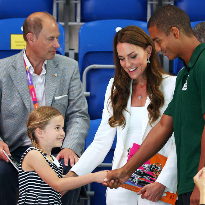 Princess Charlotte got to meet Warren Lawrence of Team Dominica during the outing