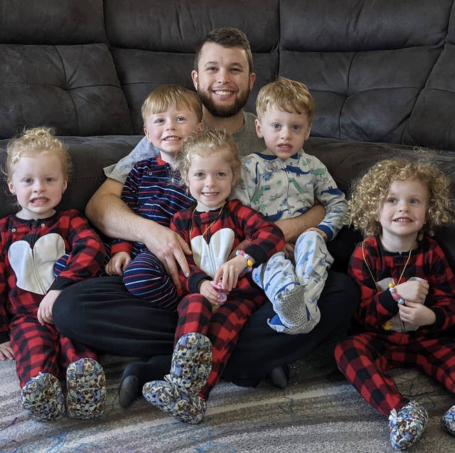 The father has quintuplets aged five-years-old with his wife Briana; Zoey, Dakota, Hollyn, Asher and Gavin