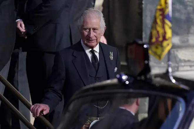King Charles in black for Queen's vigil
