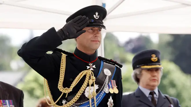 Prince Edward and his military badges