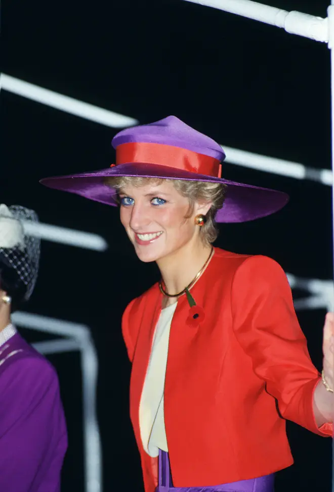 Princess Diana loved wearing red and purple