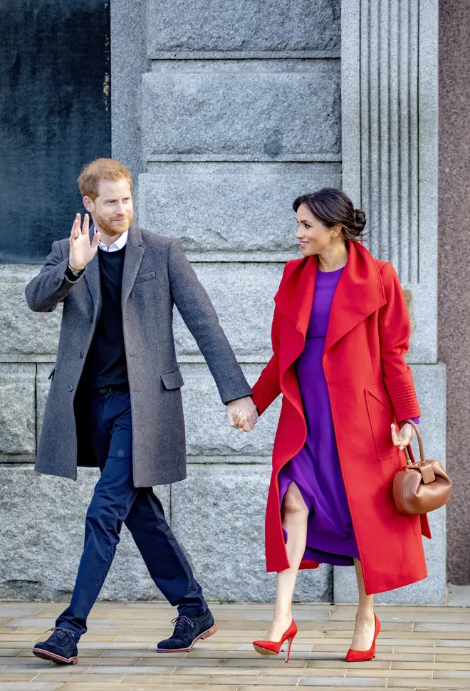 Prince Harry and Meghan Markle at a recent royal visit to Birkenhead