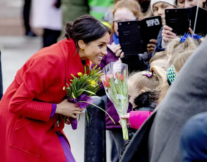 Meghan Markle revealed her due date while in Birkenhead on 14 January 2019