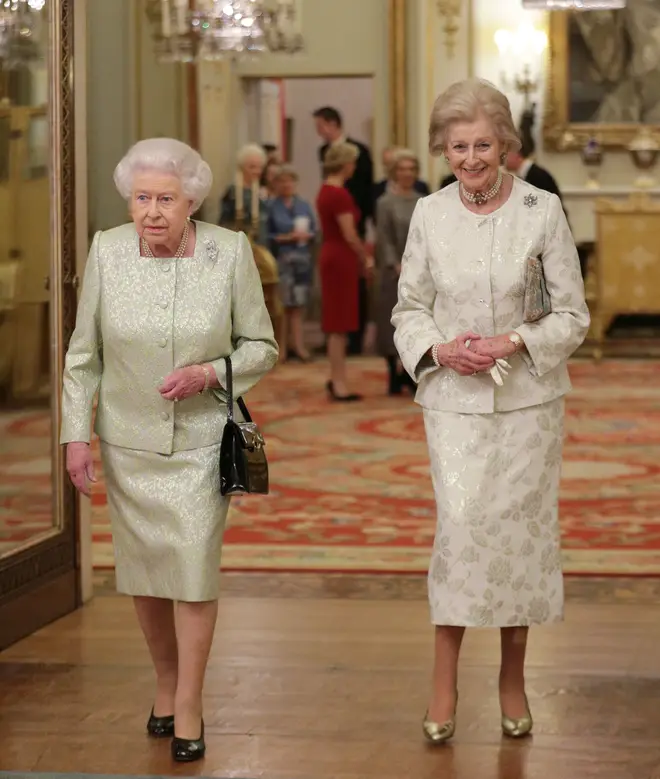 Queen Elizabeth II pictured with cousin Princess Alexandra, The Honourable Lady Ogilvy