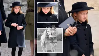 Princess Charlotte wore a horseshoe brooch for the state funeral of Queen Elizabeth II