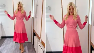 Holly Willoughby is wearing a pink outfit