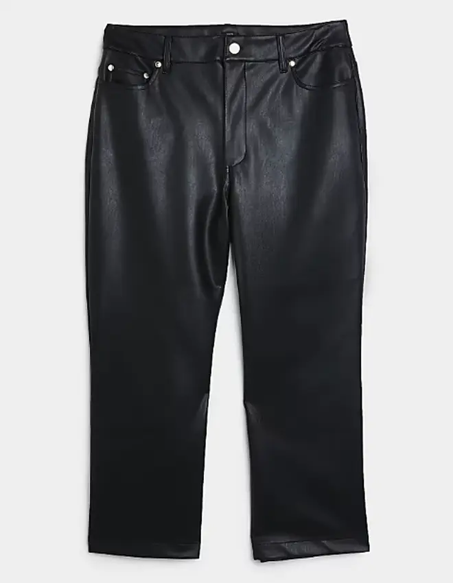 Leather-look black trousers