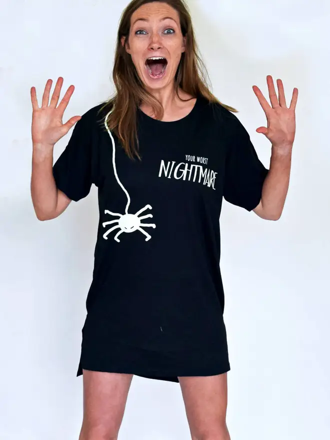 A Halloween nightshirt complete with creepy Halloween designs