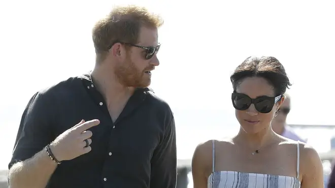 Meghan and Harry pictured early on in the pregnancy during their time in Australia