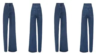 The asymmetric jeans in all their usual glory....