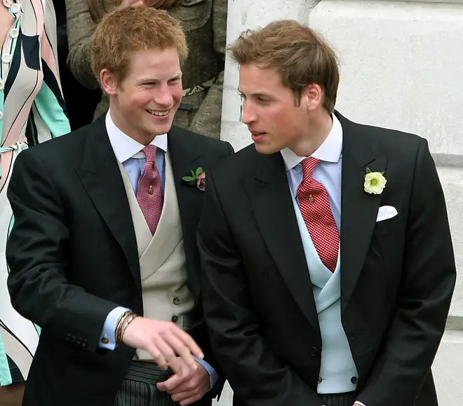 Prince Harry and Prince William at Prince Charles wedding