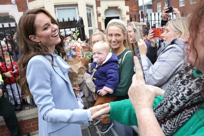 The Princess of Wales is met by a woman in the crowd who tells her: 'Ireland is for the Irish'