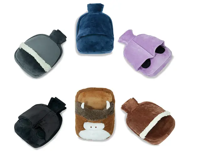 The hot water bottle comes in a range of colours and designs
