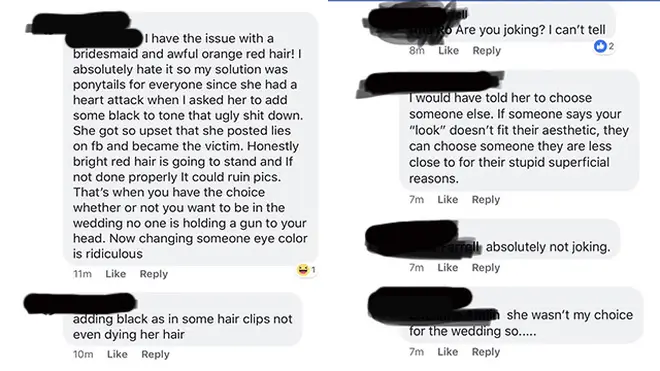 This bridezilla showed her stubborn ways on Facebook