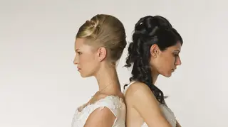 This bride could fall out with her bridesmaid over her hair colour
