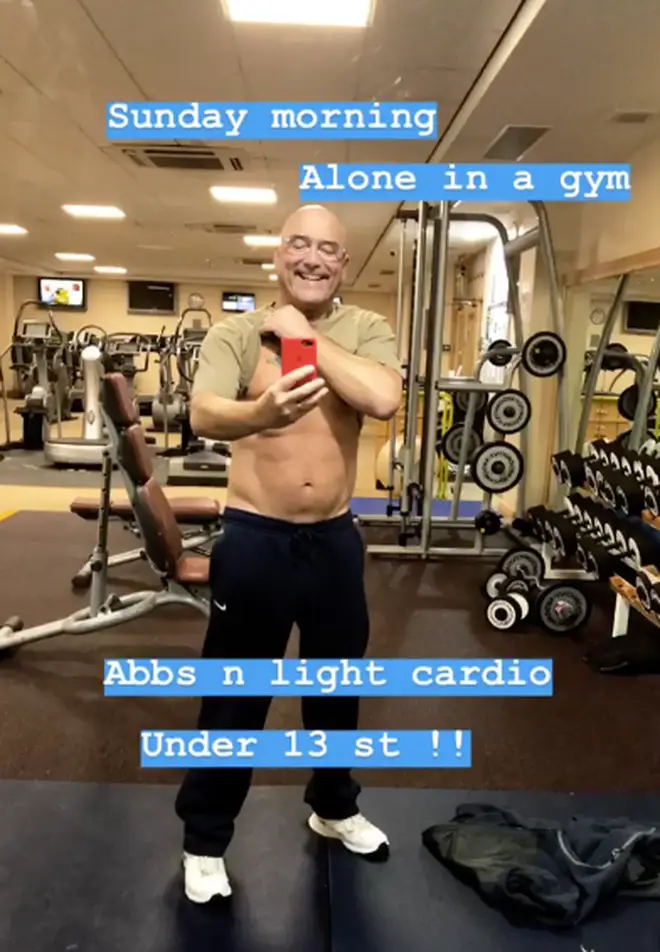 Gregg Wallace flashes his abs on Instagram