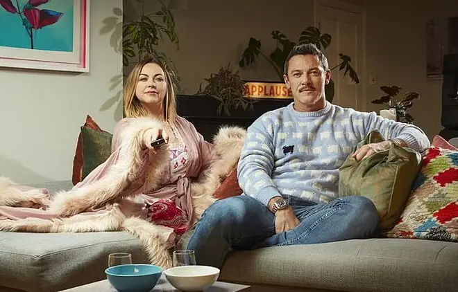 Singing pals Charlotte Church and Luke Evans are giving Gogglebox a whirl for charity.