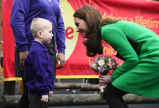 Kate Middleton accepted flowers from a child during the visit