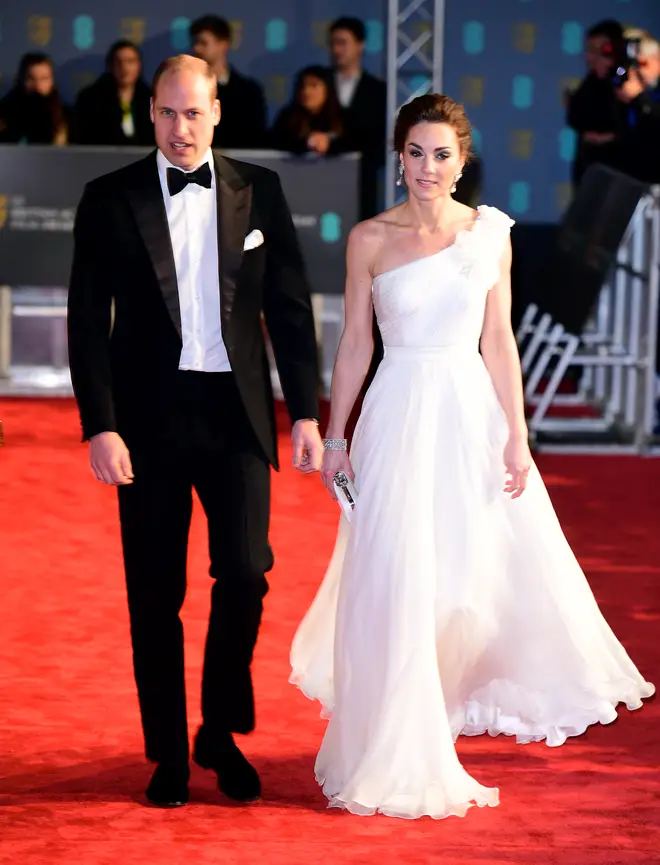 Kate Middleton and Prince William quickly made an appearance on the red carpet