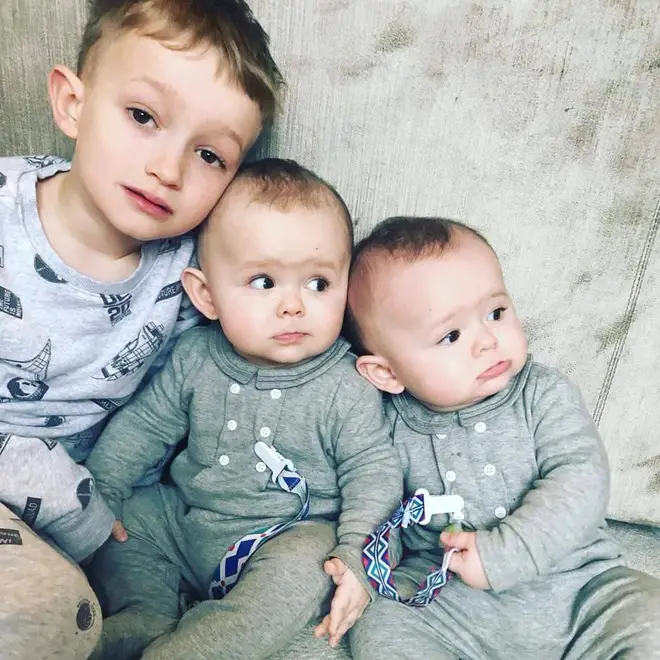 Rachael gave birth to identical twin boys just six weeks after having Mollie