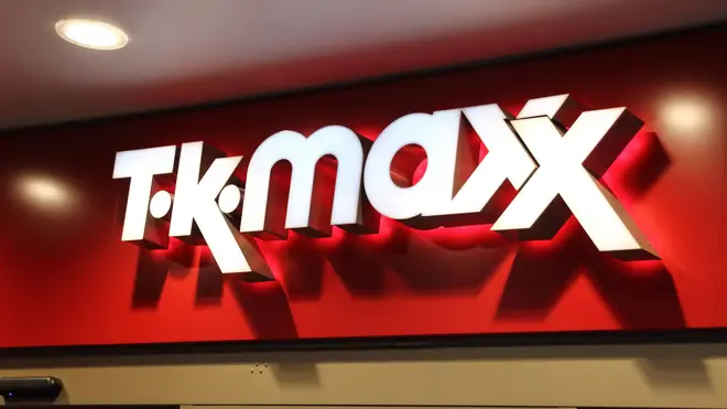 TK Maxx shop brand logo seen in Cambridge...