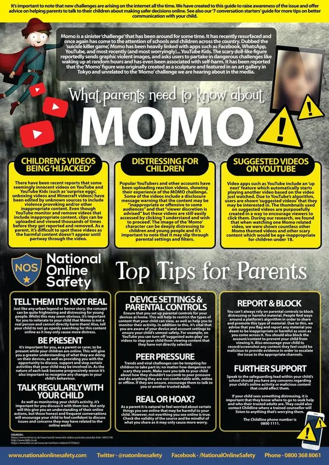 National Online Safety has issued these tips on keeping your children safe from Momo