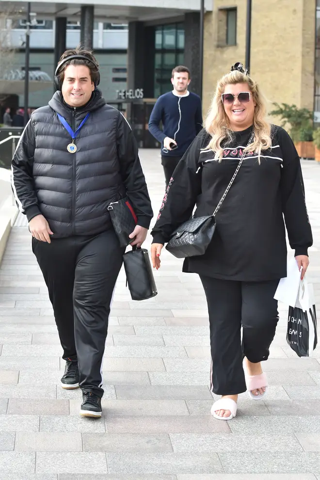 Gemma Collins and James Argent pictured last month before his fat-shaming slurs went public