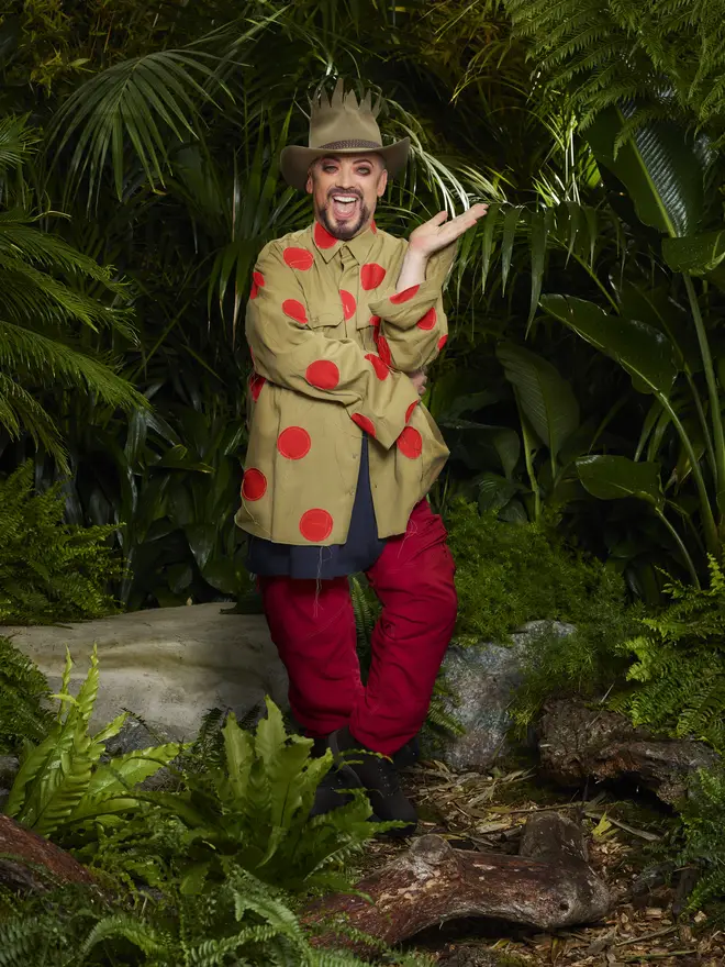 Boy George has got his own outfit on I'm A Celebrity