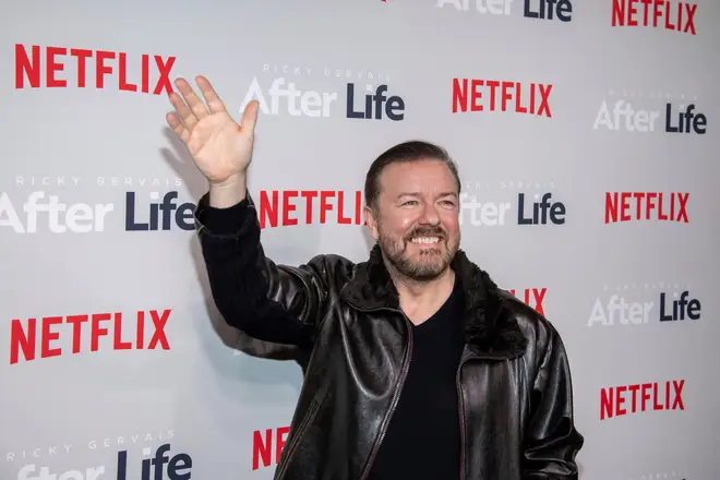 Ricky Gervais at the launch of his new Netflix show, After Life