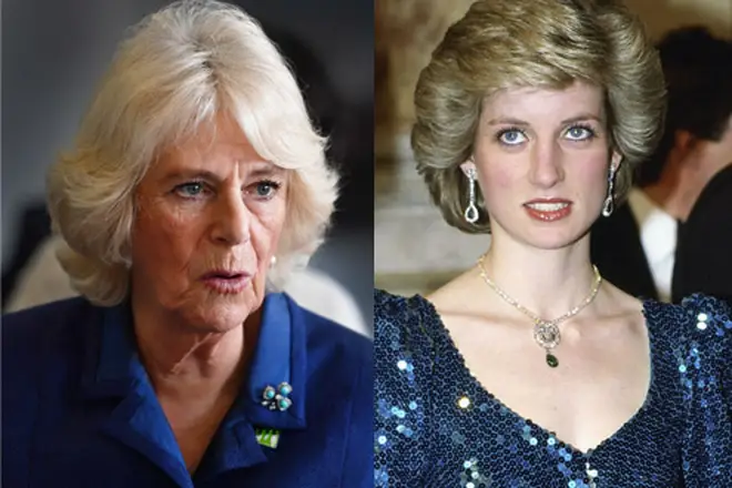 Camilla wore jewellery previously worn by Prince Diana at Buckingham Palace