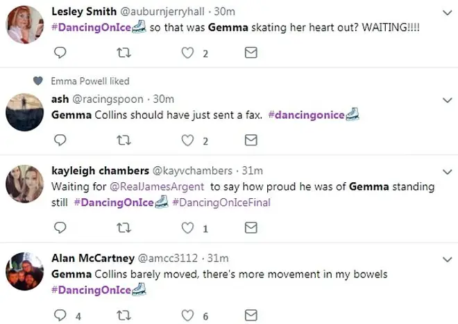 Gemma Collins' performance upset fans looking forward to seeing more skating from her