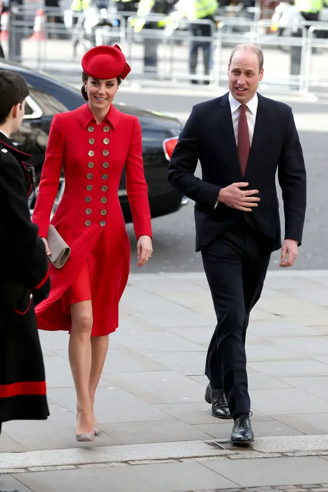 Kate Middleton opted for a red ensemble