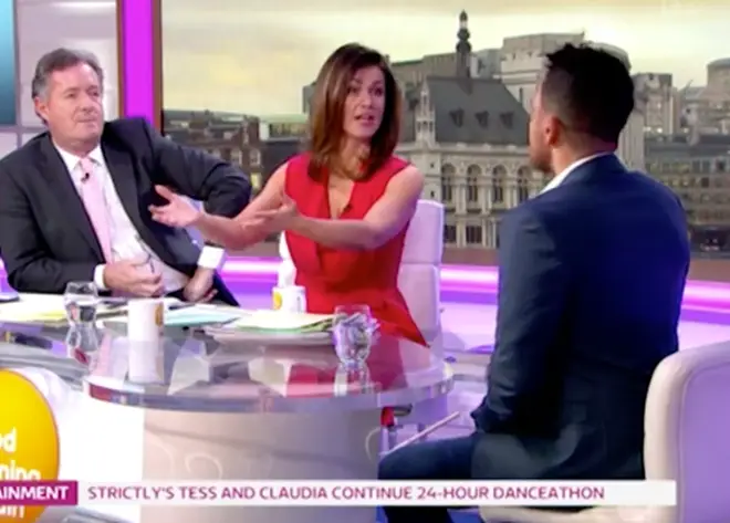 Piers Morgan and Susanna Reid showed Peter Andre the footage of Katie Price's interview