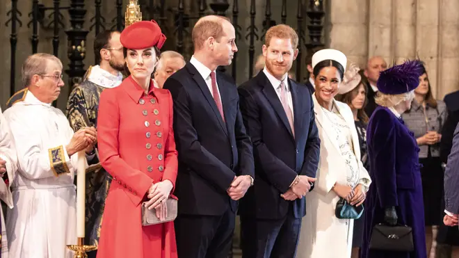 Meghan Markle, Prince Harry, Prince William and Kate Middleton attend the Commonwealth Day Service
