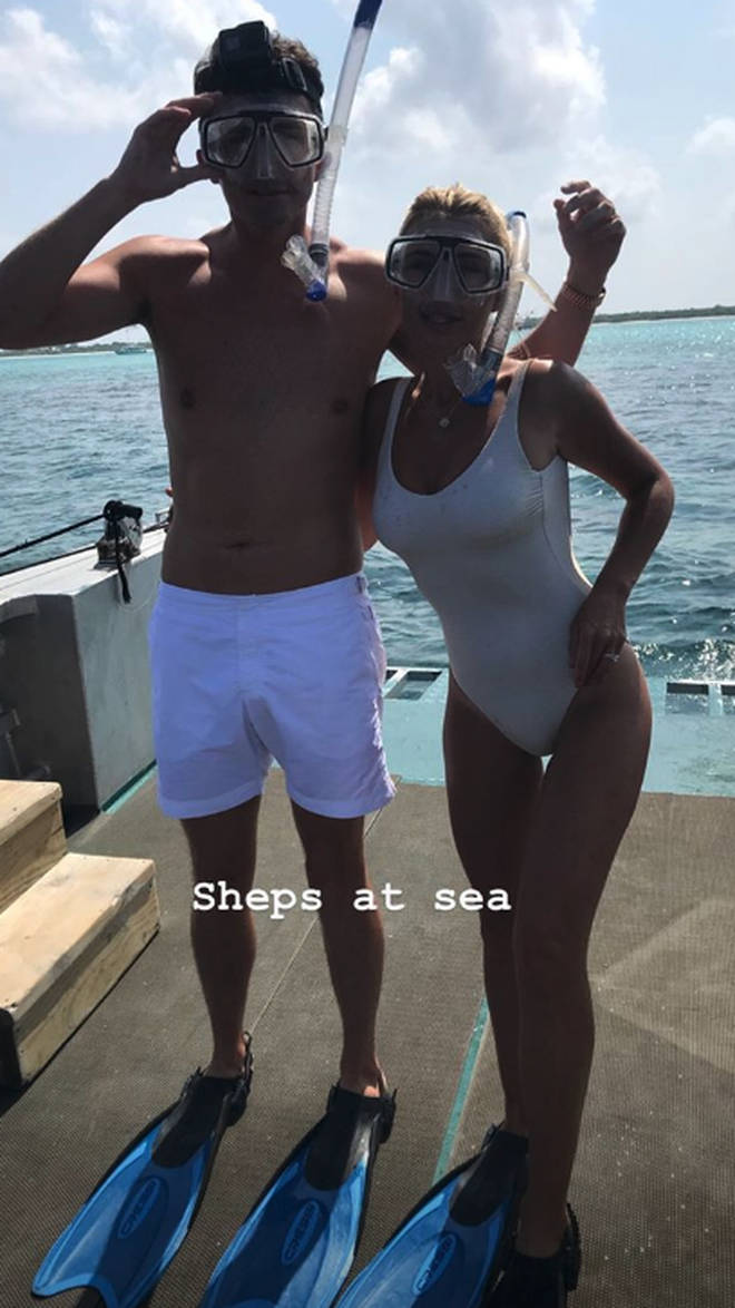 'Sheps at sea' in the Indian Ocean on Billie's Instagram story