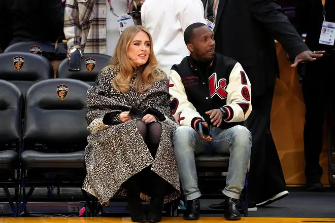 Adele and her boyfriend Rich Paul at a basketball game 2022