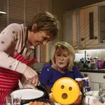 Jean Slater dishes up sausage surprise for Shirley Carter