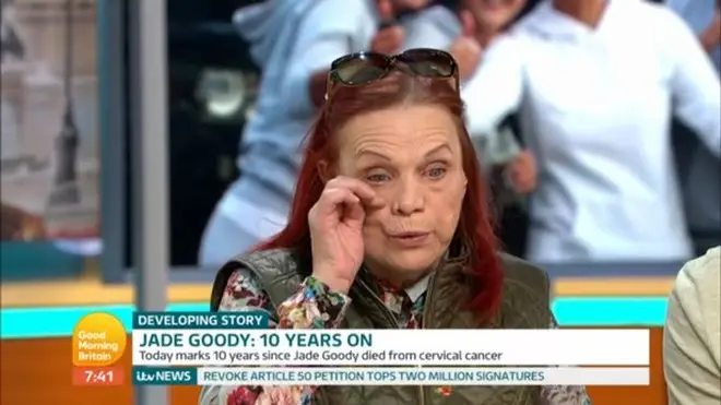 An emotional Jackiey, 61, and Jack, 31, appeared on the ITV show to remember the Big Brother star on the 10th anniversary of her death.
