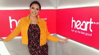 Kelly Brook paired a jumpsuit with yellow jacket on Tuesday