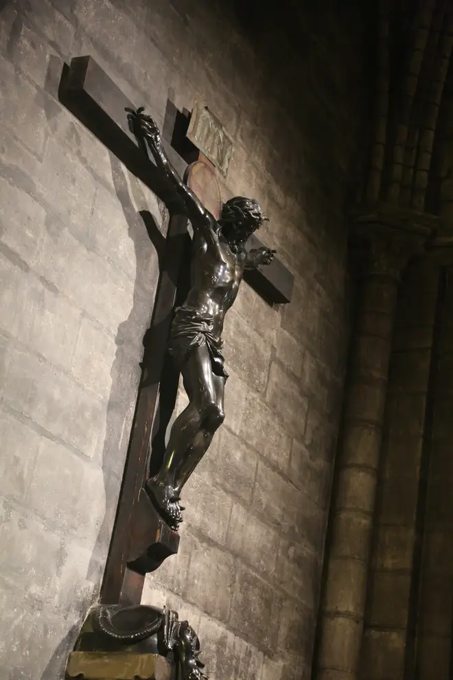 Christ on the cross was just one of the many incredible features of the Parisian landmark