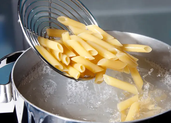 Pasta should be drained 15 seconds before the recommended cooking time (stock image)
