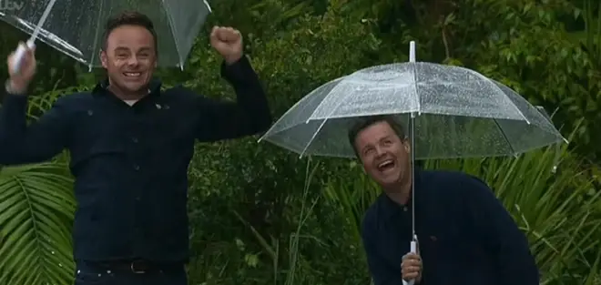 Ant and Dec watching Babatunde take part in I'm A Celebrity trial 2022