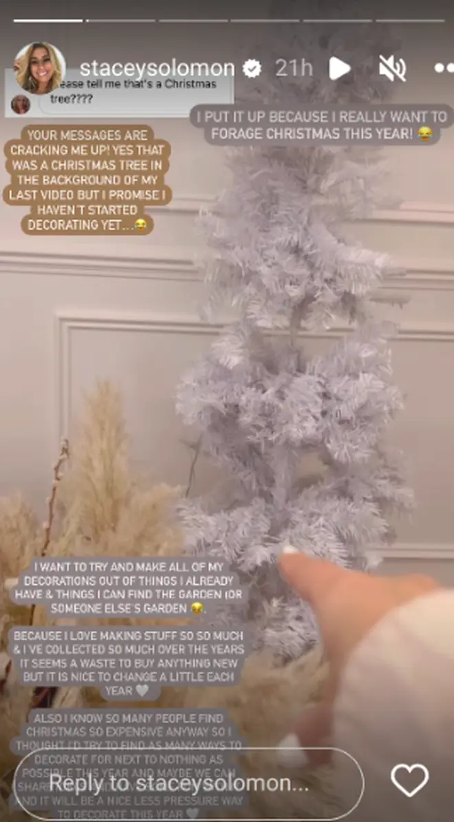 Stacey Solomon shows off her Christmas tree on Instagram