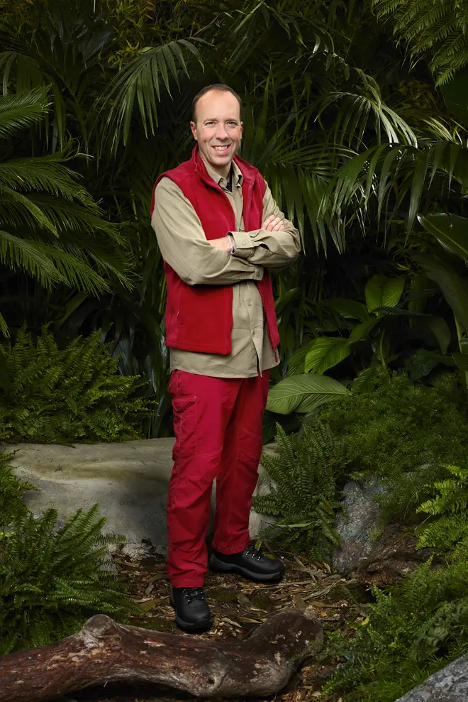 Matt Hancock poses for official I'm A Celebrity pictures after signing on to the series