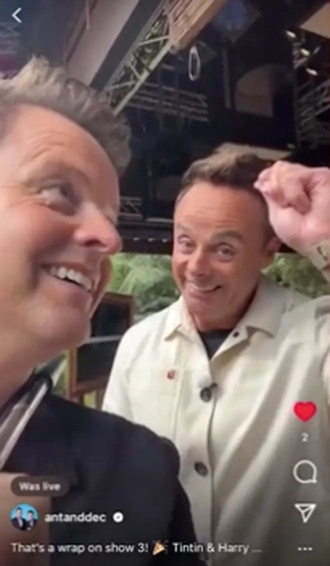 Ant and Dec laugh together as they mock Matt Hancock's promo video