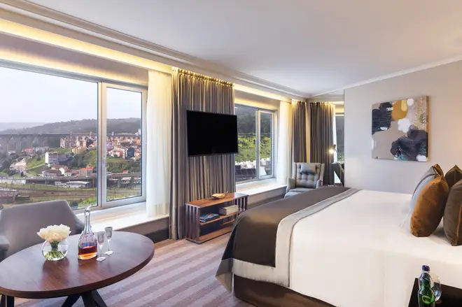 A gorgeous junior suite at the Corinthia's Lisbon hotel