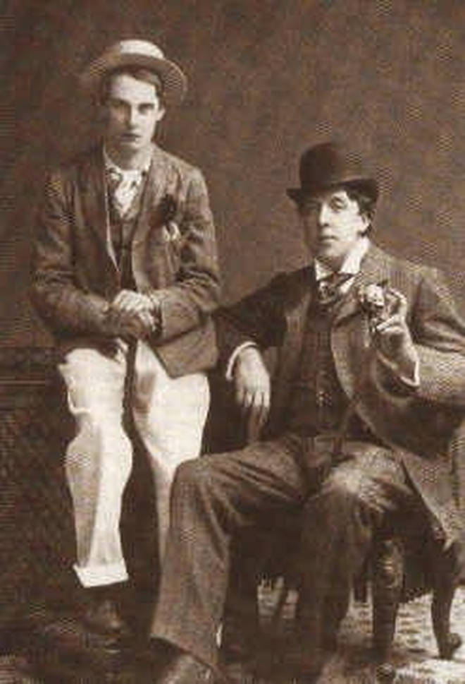 Oscar Wilde with his male lover, Lord Alfred Douglas, before the trial