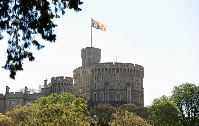 The Royal Standard flies over Windsor Castle.