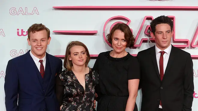 Keeley Hawes with her co-stars from The Durrells.